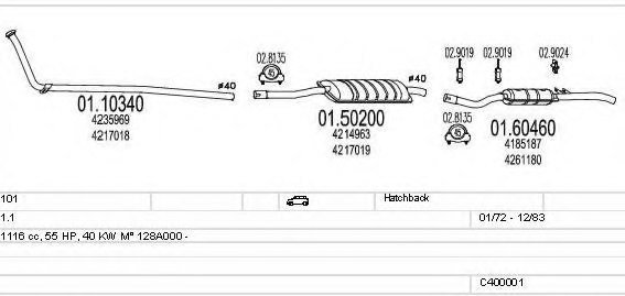 MTS C400001007393 Exhaust System
